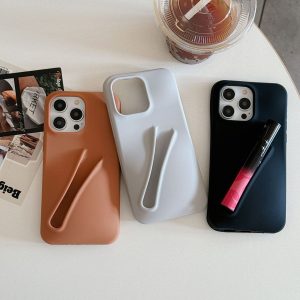 Can hold lipstick lip glaze iPhone15 Apple 14 mobile phone case 13 three-dimensional 12 silicone
